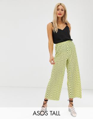 фото Плиссированные кюлоты с принтом asos design tall-желтый asos tall