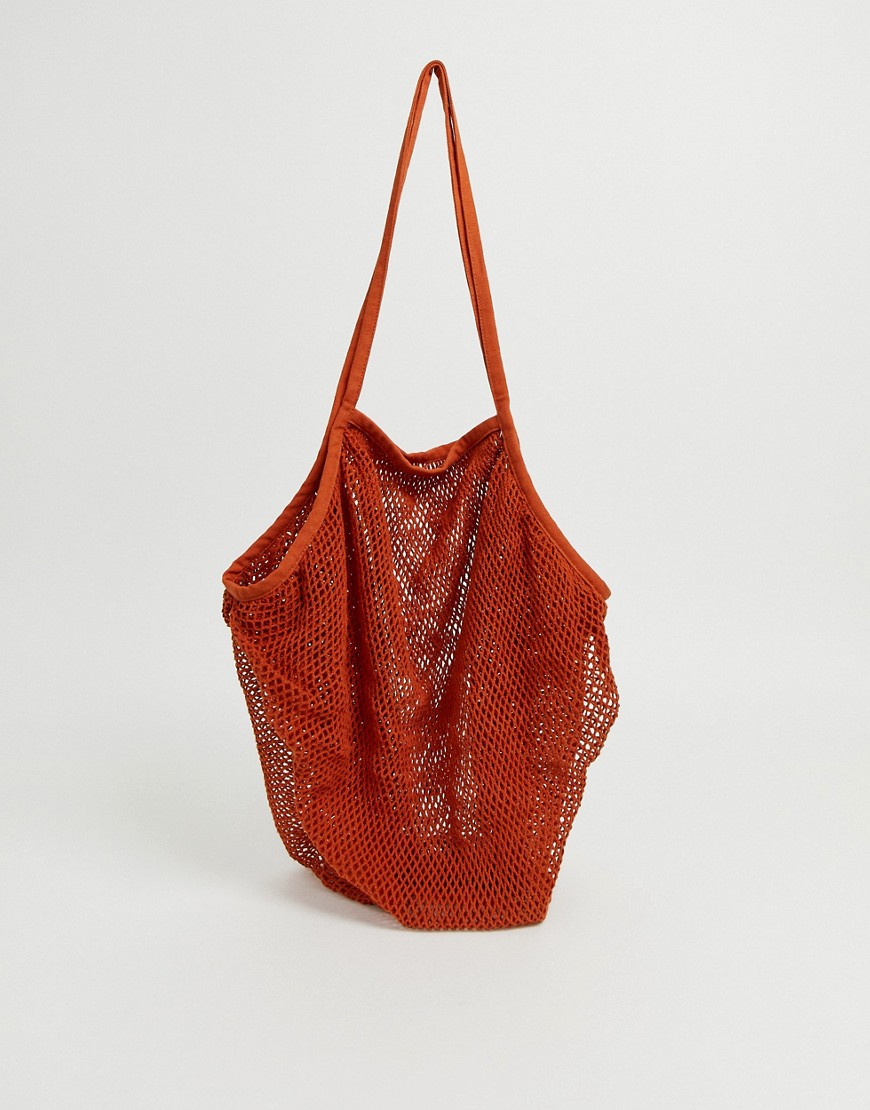 фото Пляжная сетчатая сумка-шоппер asos design-красный