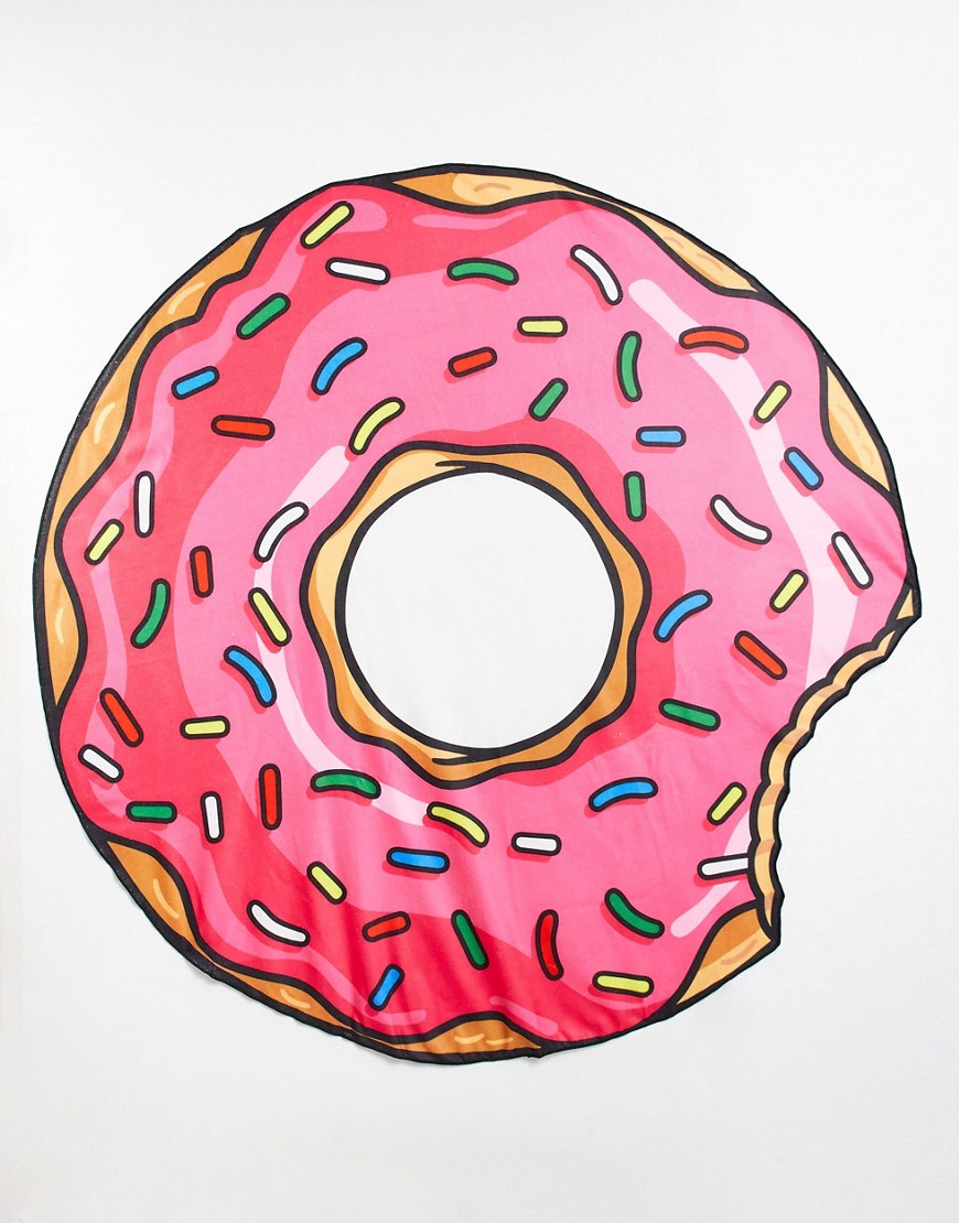 Подарки Пляжное покрывало с дизайном в виде клубничного пончика Big Mouth-Розовый цвет