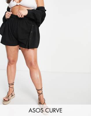 Пляжные шорты черного цвета ASOS DESIGN Curve-Черный цвет