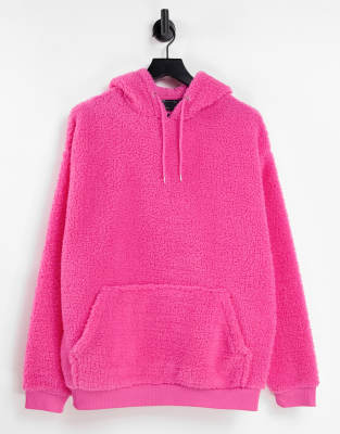 Одежда в стиле casual Плюшевый oversized-худи розового цвета ASOS DESIGN-Розовый цвет