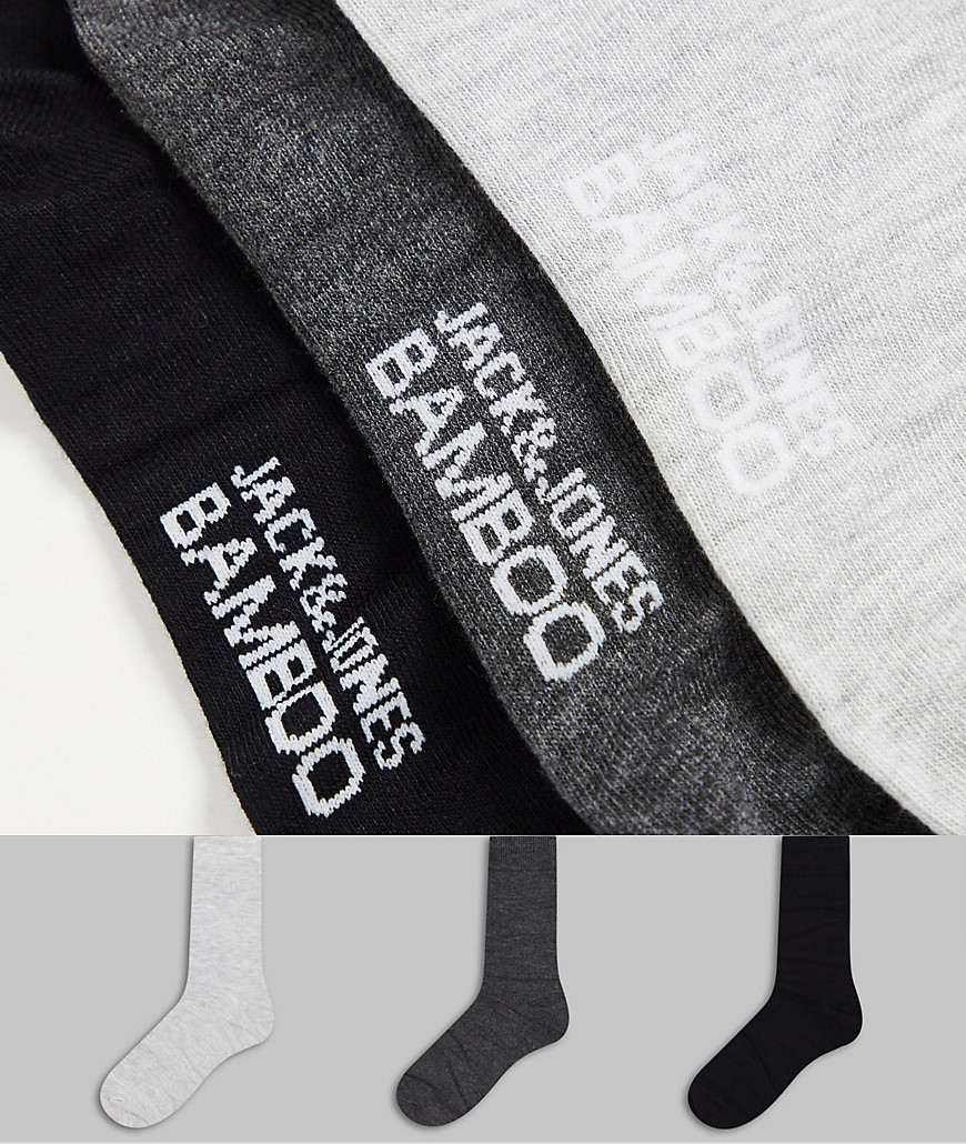 Подарочный набор из 3 пар носков черного и серого цвета Jack & Jones-Серый