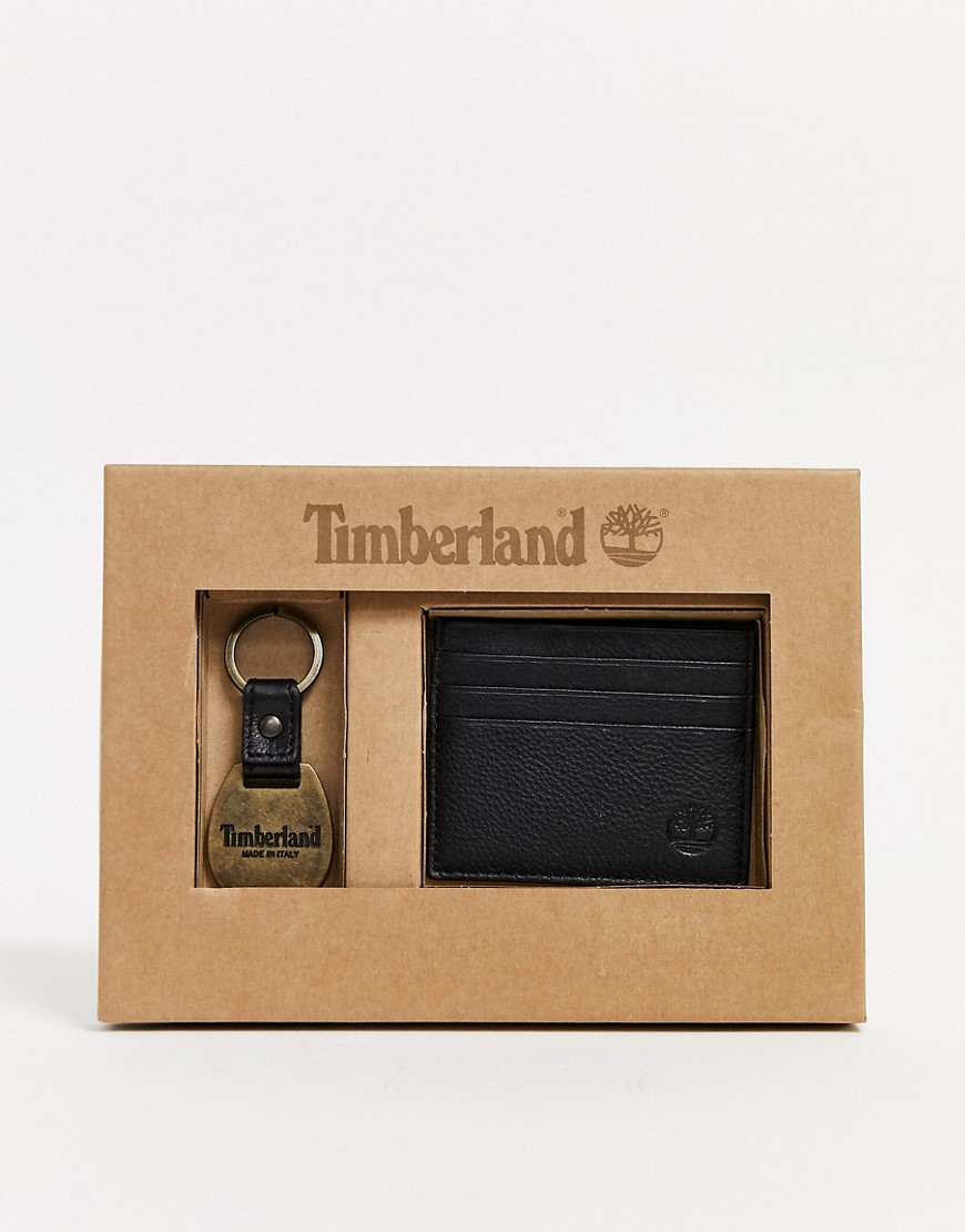 фото Подарочный набор из кошелька для карт и брелока для ключей черного цвета timberland-черный