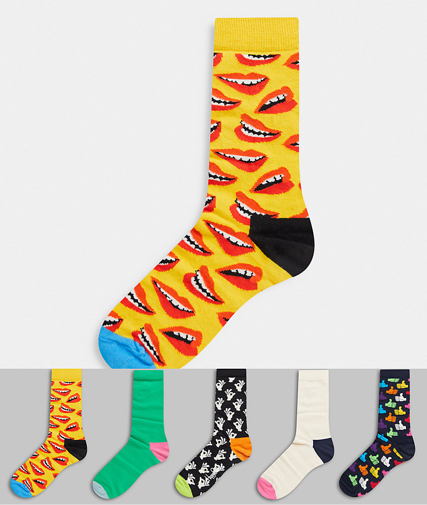 фото Подарочный набор из пяти пар носков happy socks-многоцветный