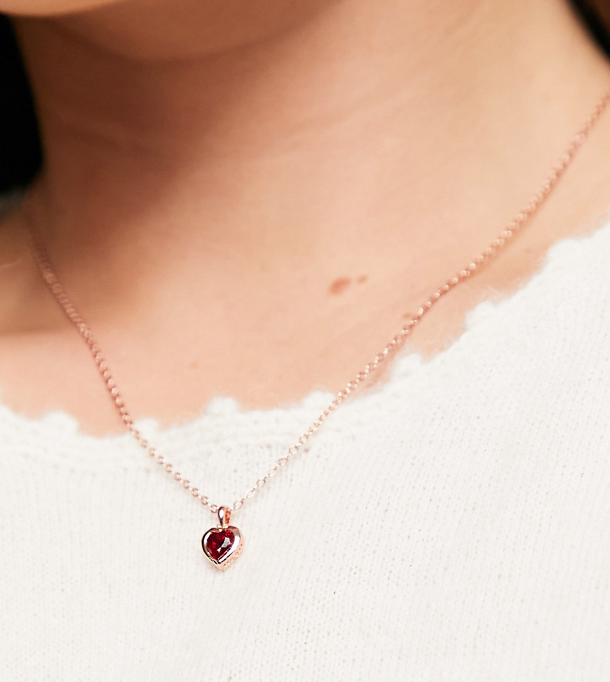 фото Подарочный набор: ожерелье и серьги цвета розового золота с красными подвесками-камнями в виде сердечка ted baker hadeya-золотистый