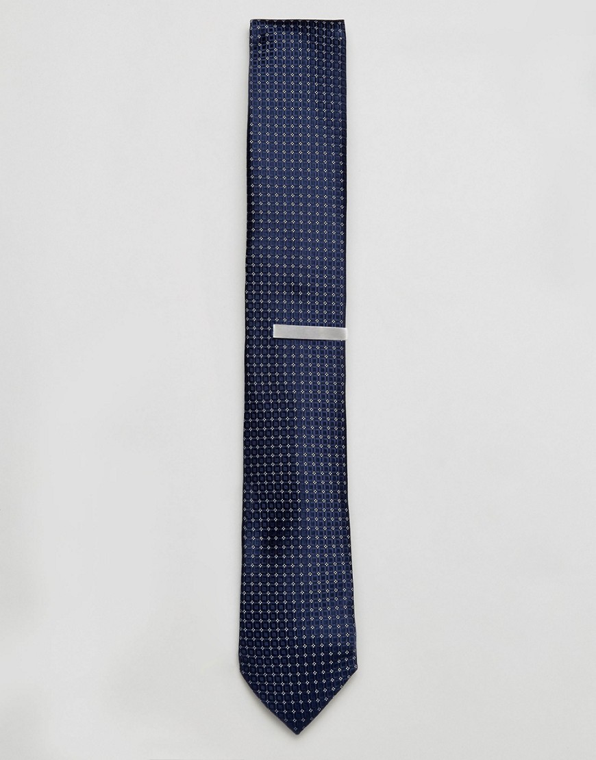 фото Подарочный набор с галстуком и зажимом для галстука jack & jones-темно-синий