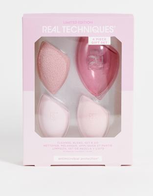 фото Подарочный набор спонжей real techniques cleanse, blend, set and go (скидка -45%)-бесцветный