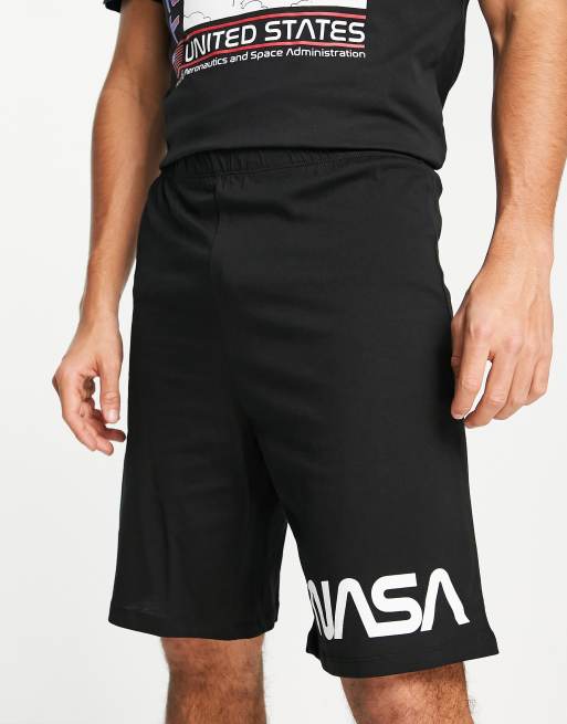Poetic Brands NASA Shuttle Training t-shirt and shorts pyjama set in black and grey, 4 of 4