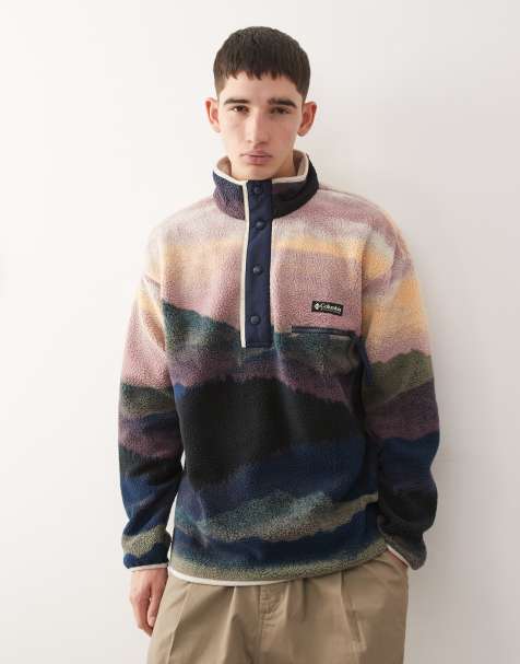 Polar azul estampado con media tapeta de botones de presión Helvetia II Dolomites de Columbia - view 1