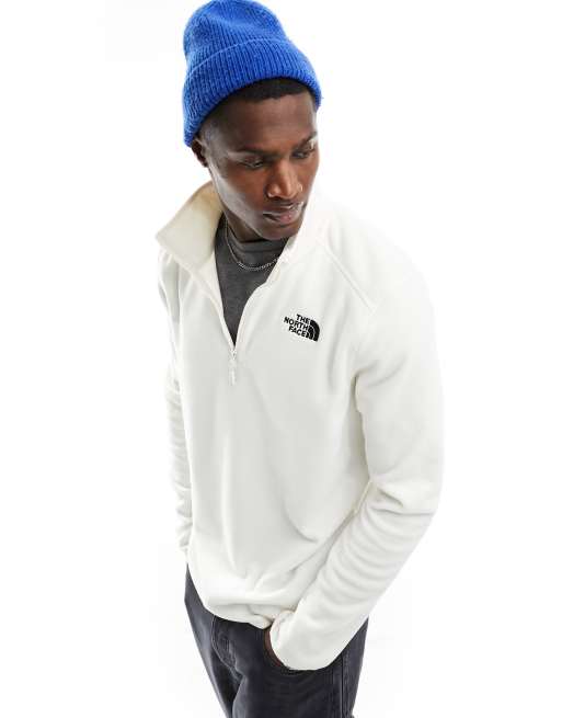 Polar blanco hueso con cremallera corta y logo Glacier de The North Face