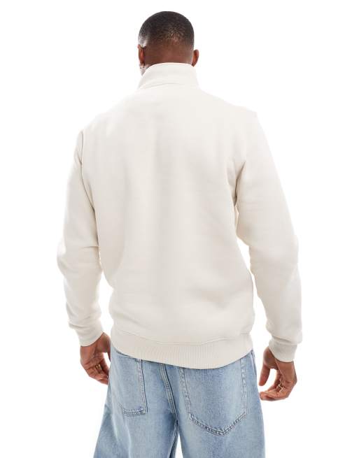Polar blanco hueso con cuello alzado y cremallera corta de Tommy Jeans, 3 de 4