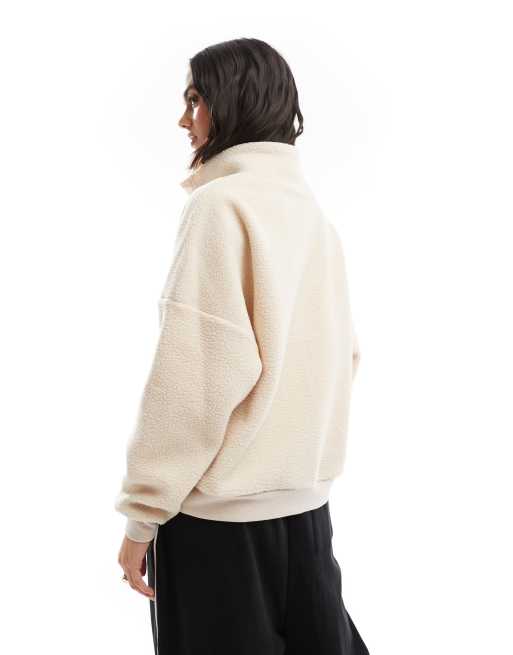 Polar color crema con media cremallera y bolsillo delantero de ONLY, 4 de 4