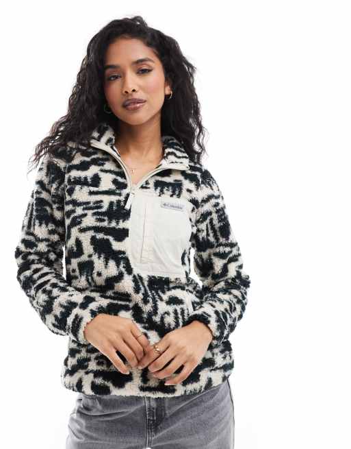 Polar color piedra oscuro estampado con cremallera corta West Bend II de Columbia