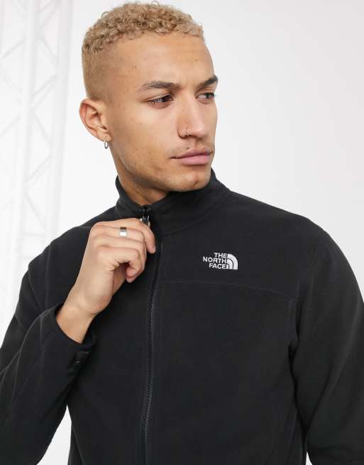 Polar con cremallera en negro 100 Glacier de The North Face ASOS