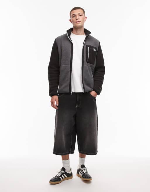 The North Face Yumiori full zip colourblock fleece in grey