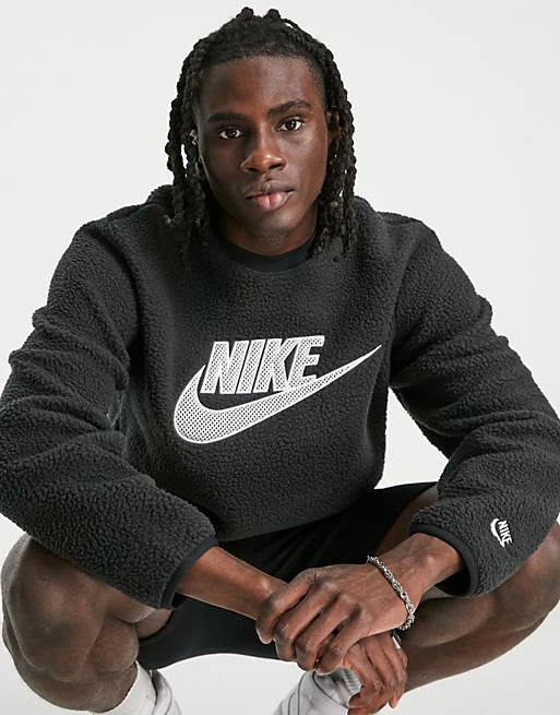 Hombre Sudaderas con y sin Capucha Deportivas | Polar negro con cuello redondo Stele de Nike Sportswear Essentials - BK54253