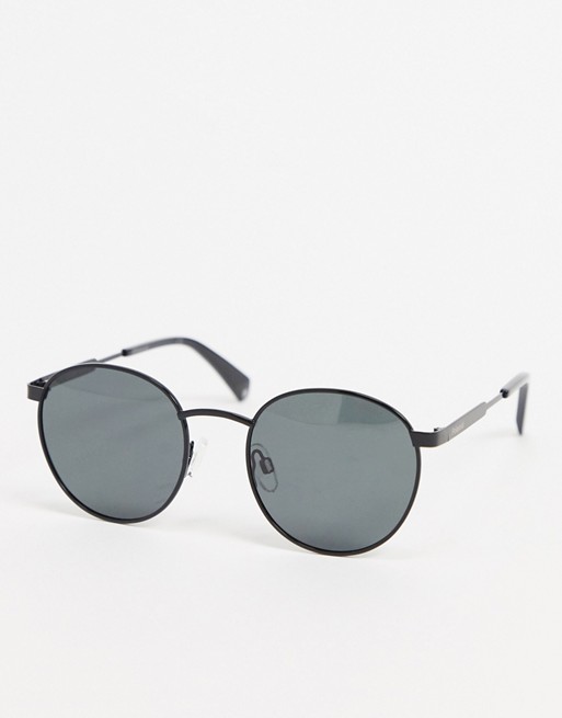 Polariod round sunglasses with black frame