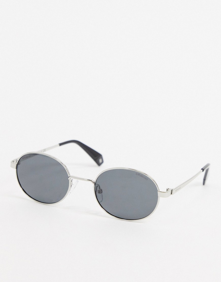 Polaroid Polariod Round Sunglasses With Silver Metal Frame