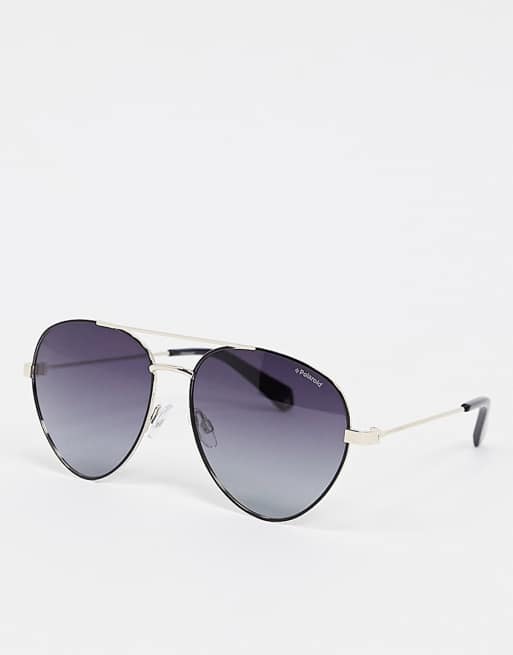 Polaroid aviator sunglasses with gold frame