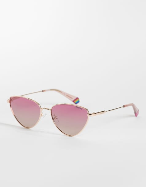 Polaroid – Cat-Eye-Sonnenbrille in Gold mit polarisierten, rot getönten Gläsern - view 1
