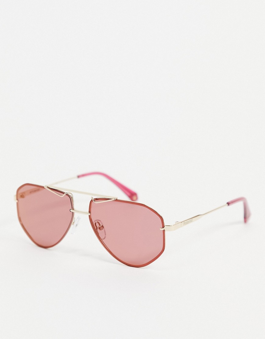 Polaroid double brow unisex sunglasses-Pink