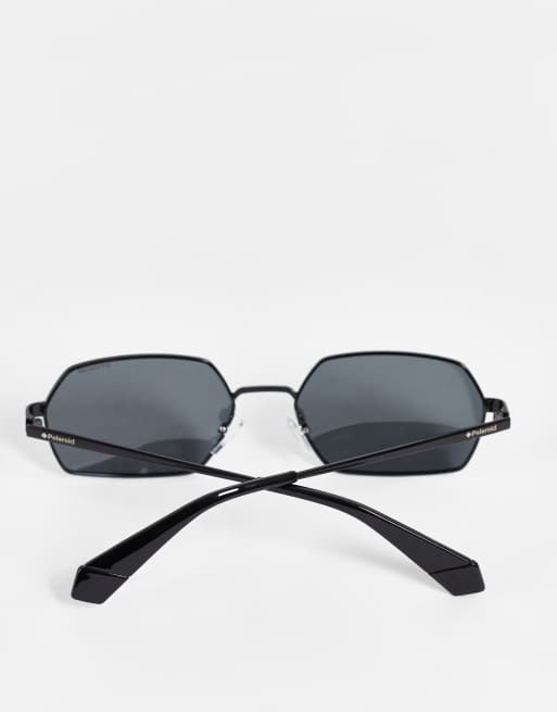 Polaroid Lunettes de soleil a monture ronde retro Noir ASOS