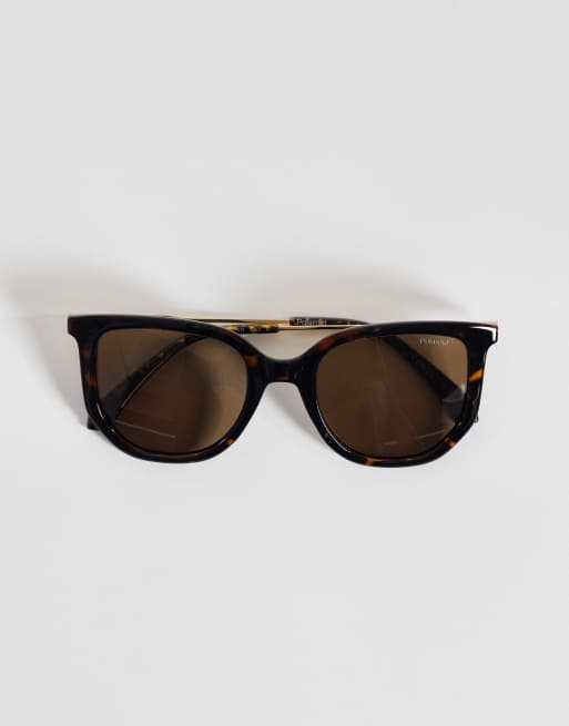 Polaroid - Lunettes de soleil oversize rectangulaires à verres polarisés bronze - Marron, 3 de 3