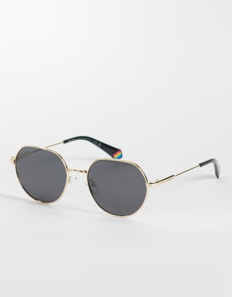 Polaroid - Lunettes de soleil rondes à verres polarisés gris - Doré - view 1