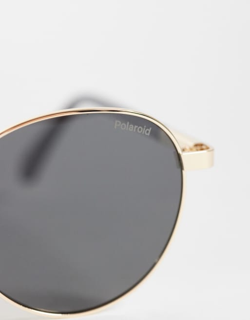 Polaroid - Lunettes de soleil rondes à verres polarisés gris - Doré, 2 de 3