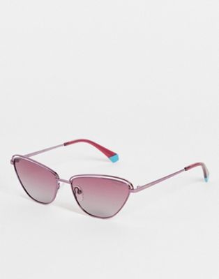 Polaroid metal frame cat eye sunglasses in pink PLD 4102/S