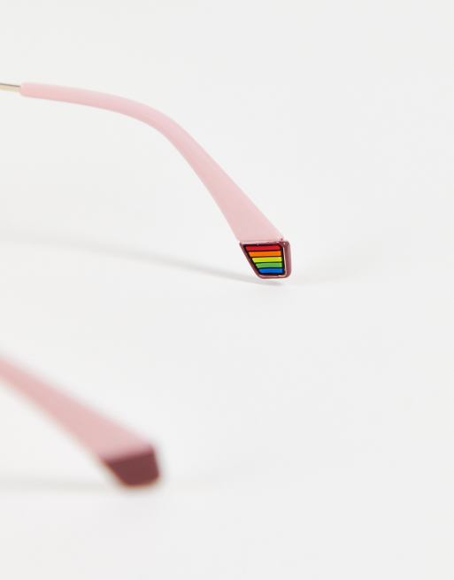Polaroid metal frame round sunglasses in pink PLD 6152/G/S, 2 of 4