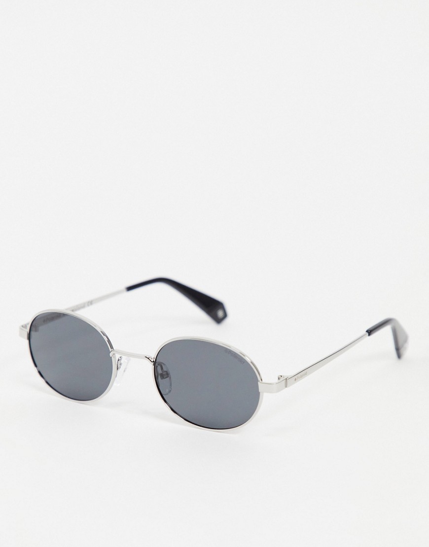 Polaroid mini round lens unisex sunglasses-Black