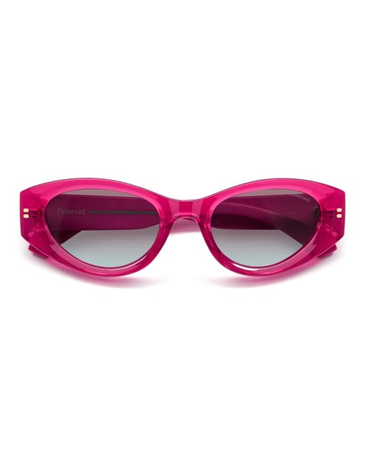 Polaroid - Occhiali da sole cat-eye audaci rosa con lenti polarizzate sfumate bordeaux, 3 di 6