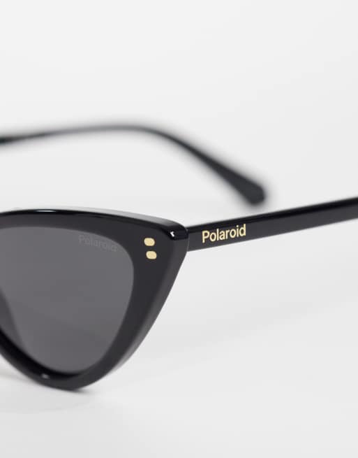 Polaroid - Occhiali da sole cat-eye neri con lenti polarizzate grigie, 2 di 3