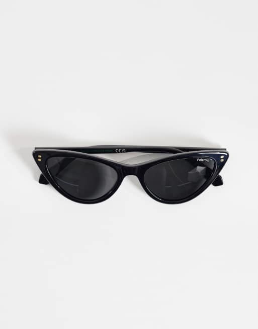 Polaroid - Occhiali da sole cat-eye neri con lenti polarizzate grigie, 3 di 3