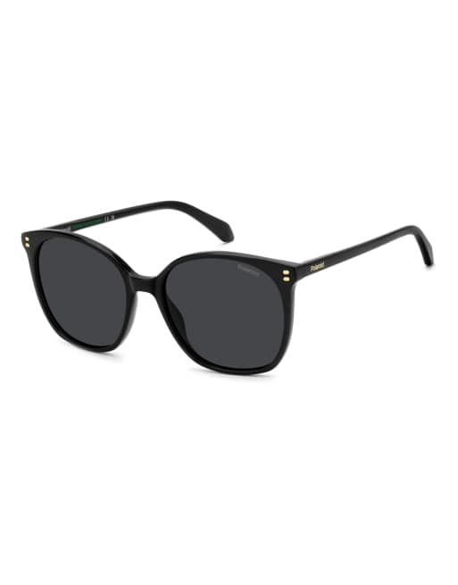Polaroid occhiali da sole squadrati con lenti polarizzate grigie - nero, 3 di 7