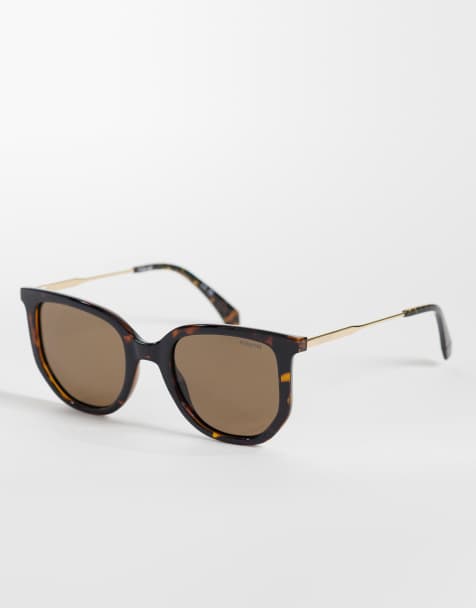 Polaroid Oversized rectangular sunglasses with bronze polarized lenses in brown - BROWN - view 1