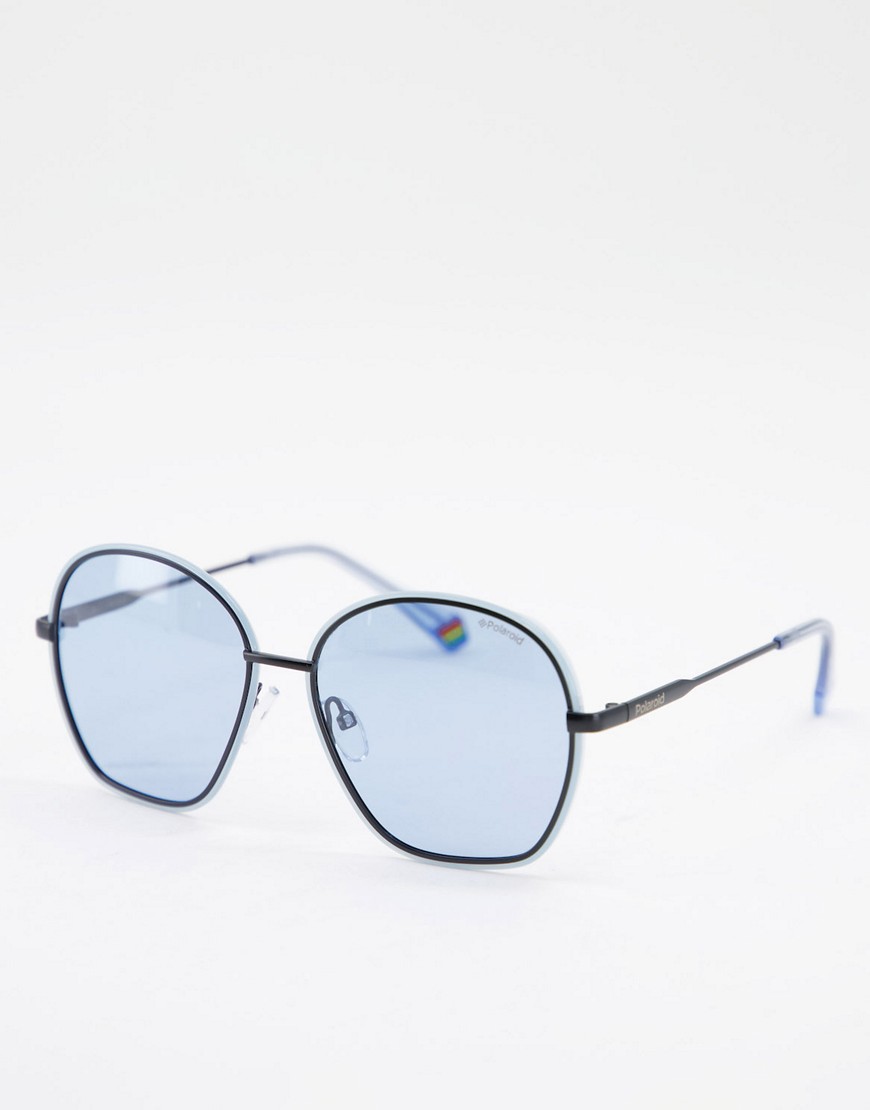 Polaroid oversized round lens sunglasses-Blues