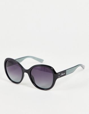 Polaroid oversized round sunglasses in black PLD 4073/S