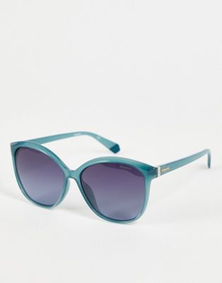 Polaroid oversized sunglasses in blue green PLD 4100/F/S
