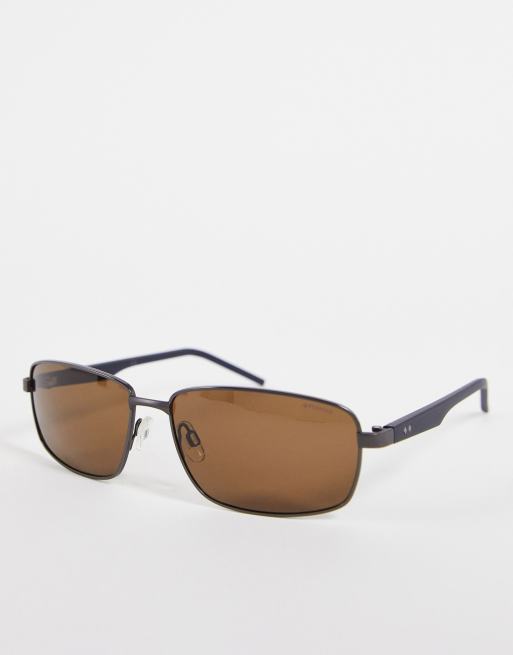 Polaroid - Petites lunettes de soleil carrées avec verres marron