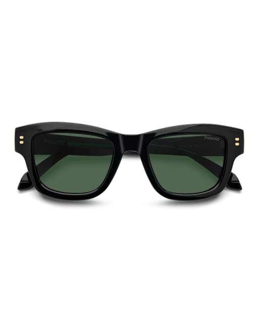 Polaroid rechteckige Sonnenbrille mit grünen polarisierten Gläsern - Schwarz, 5 von 7