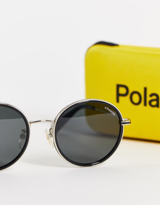 Polaroid - Retro ronde zonnebril in zwart 6079/F/S, 2 van 4
