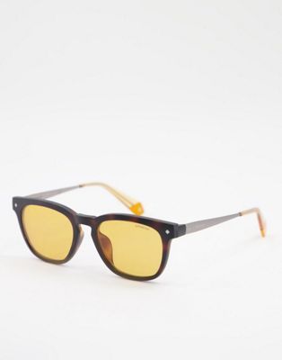 Polaroid – Sonnenbrille mit eckigen Gläsern-Orange