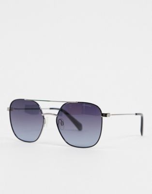 Polaroid – Sonnenbrille mit eckigen Gläsern-Schwarz