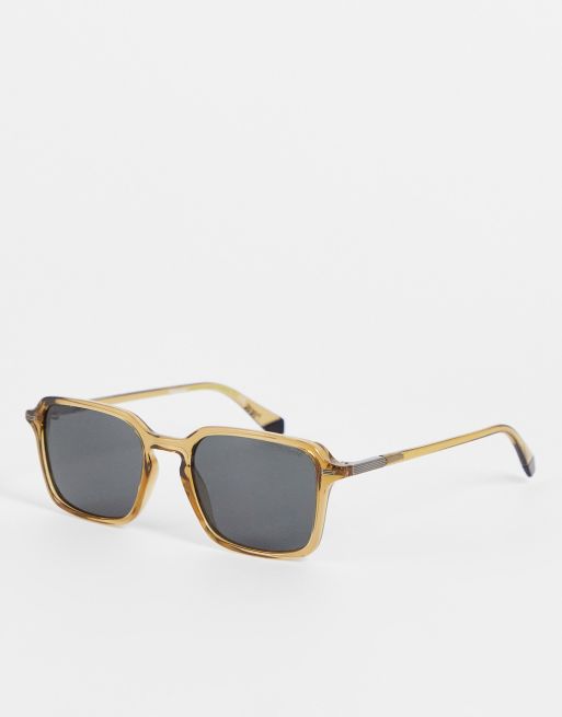 Polaroid sqaure sunglasses in beige | ASOS