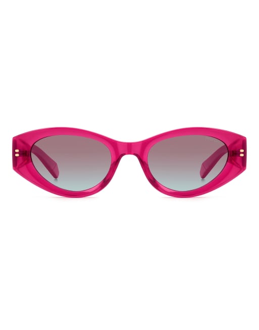 Polaroid Sunglasses Bold cat eye sunglasses with burgundy shaded polarized lenses in pink, 2 of 6