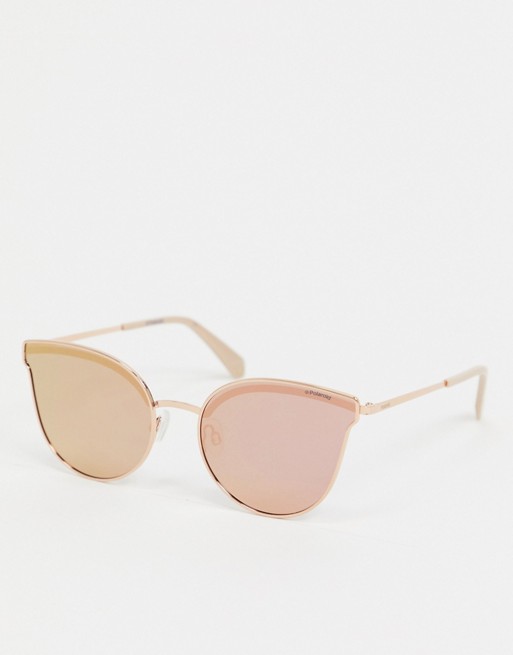 Polaroid sunglasses in rose gold