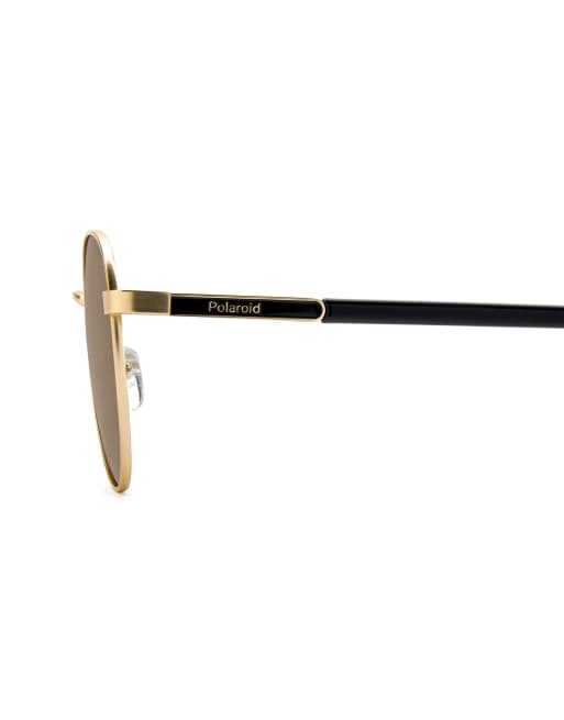 Polaroid Sunglasses - Lunettes de soleil rondes à verres polarisés bronze - Doré, 4 de 7