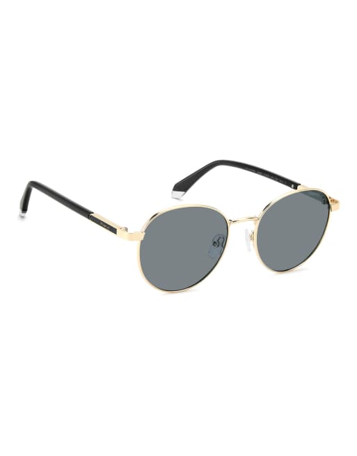 Polaroid Sunglasses - Lunettes de soleil rondes à verres polarisés gris - Doré, 3 de 5
